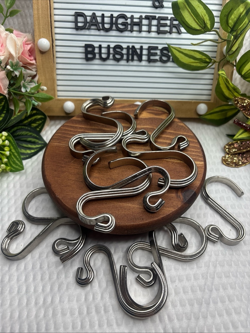 (LOT OF 12) Metal S Hook 1-3/4" Chrome Hooks